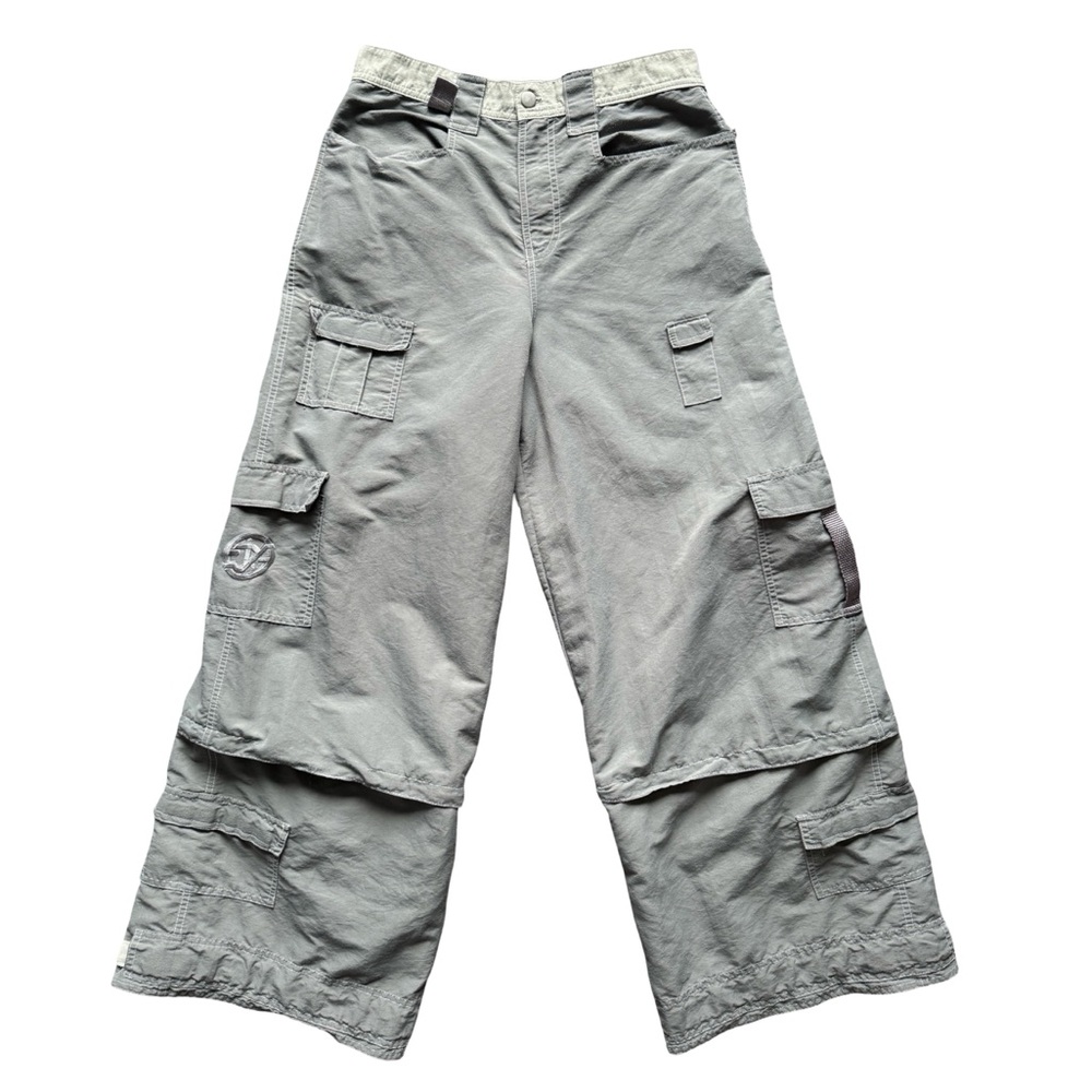 Men's Gray Wide-Leg Cargo Pants